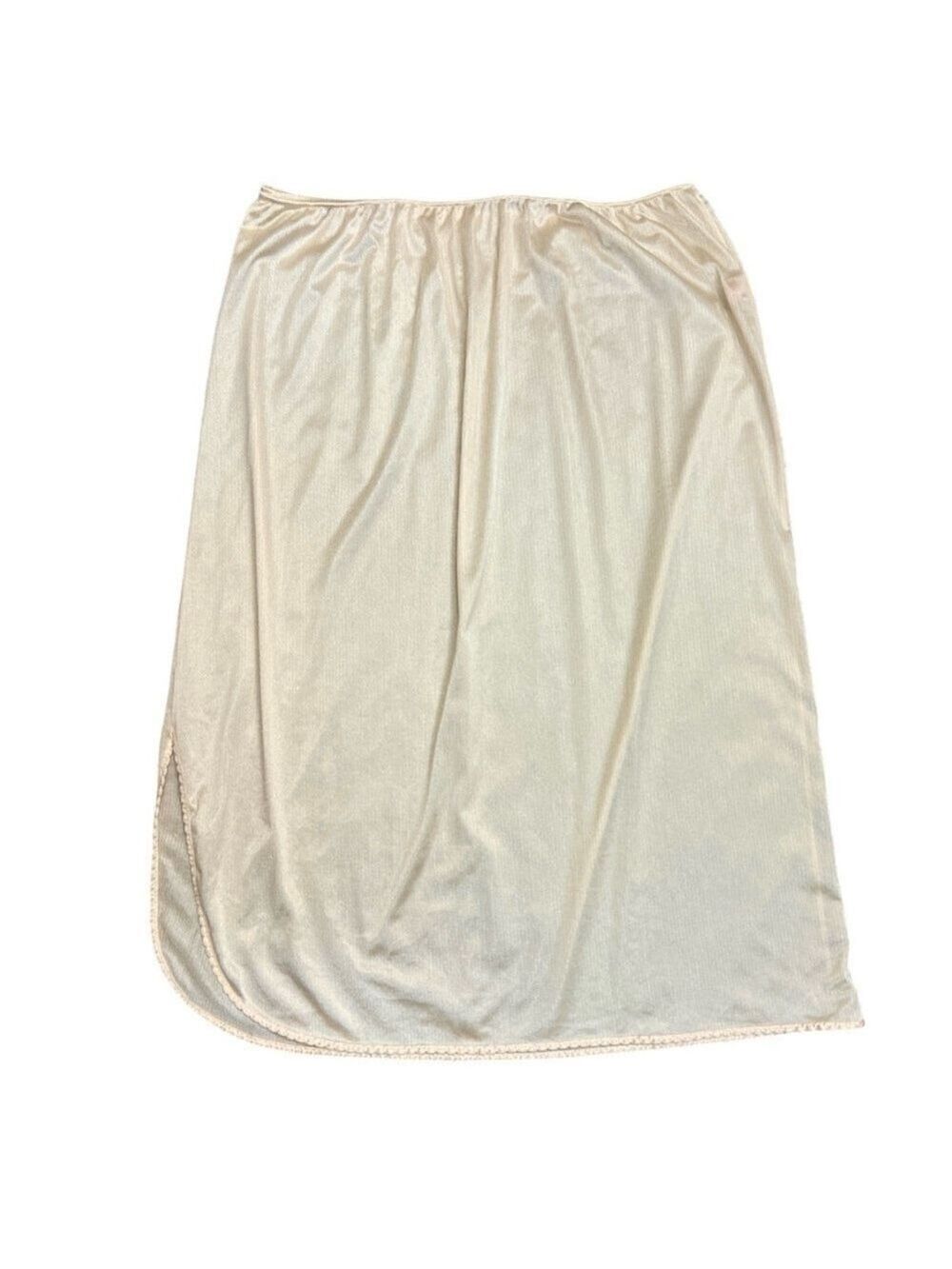 Vintage peach beige nylon half slip L